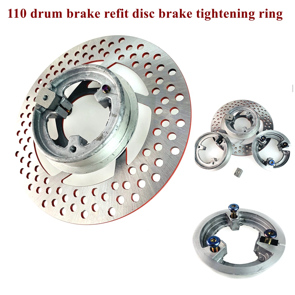 Brake Disc Motorcycle - オートバイドラムブレーキ変換ディスクブレーキアルミ締め付けリング110ドラム修理されたディスクブレーキテンションリングのためのe-スクーター変更