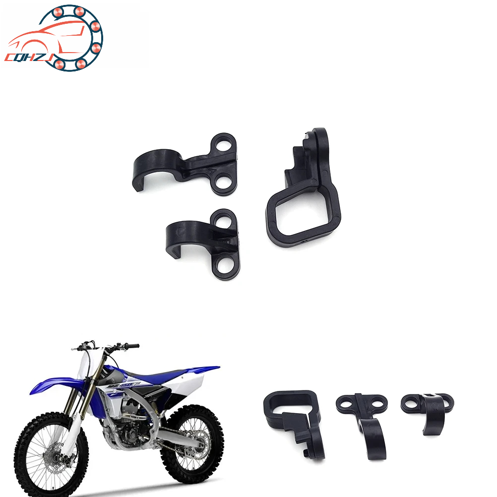 Motorcycle Brake Cable - CQHZJ バイク用フロントリアブレーキケーブルクランプガイドブレーキホースホルダーチューブクリップ ヤマハ YZF YZFX WRF