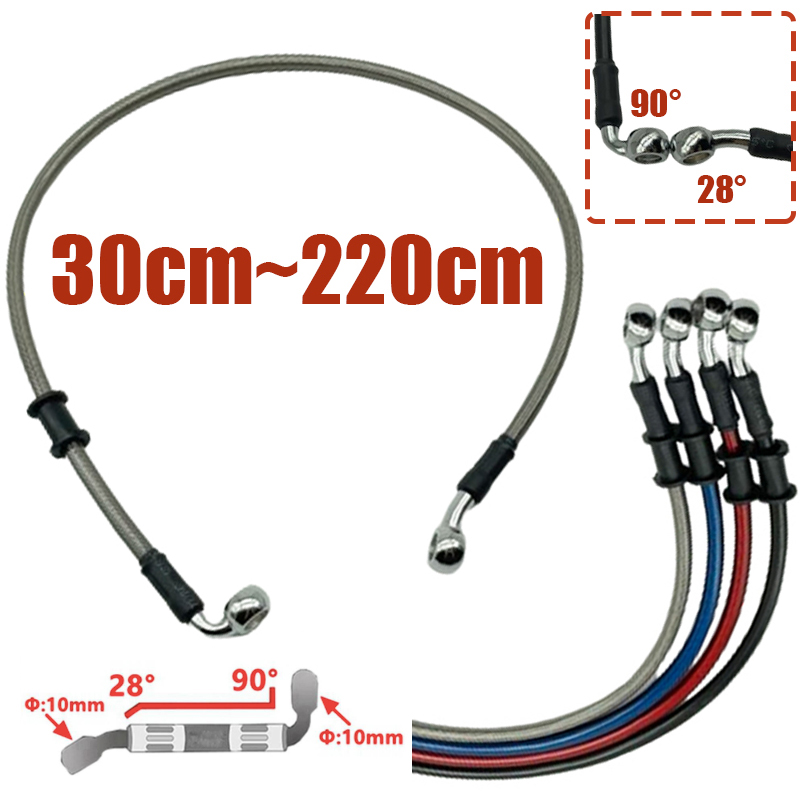 Motorcycle Brake Cable - シルバー 30cm～220cm 28 ° -90 °